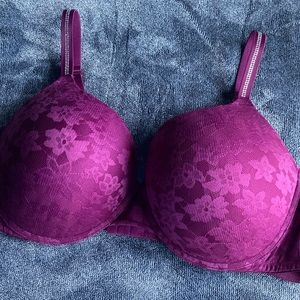 Pink wear everywhere push up bra magenta purple size 44D